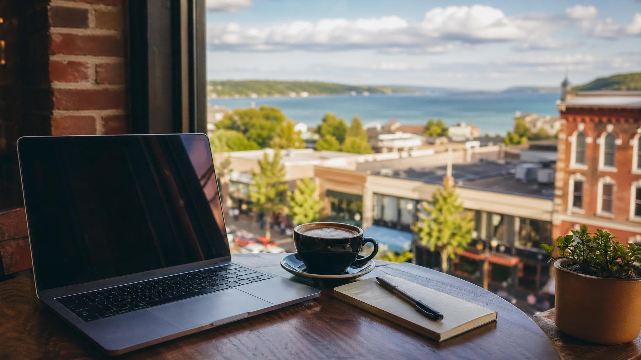 Plan a Traverse City workcation with official coworking and library links, lodging questions, backup connectivity, and practical scheduling.